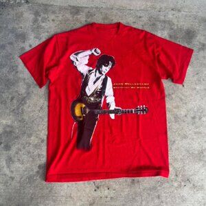 Classic Red Musician Tour Inspired Graphic Cotton T-Shirt